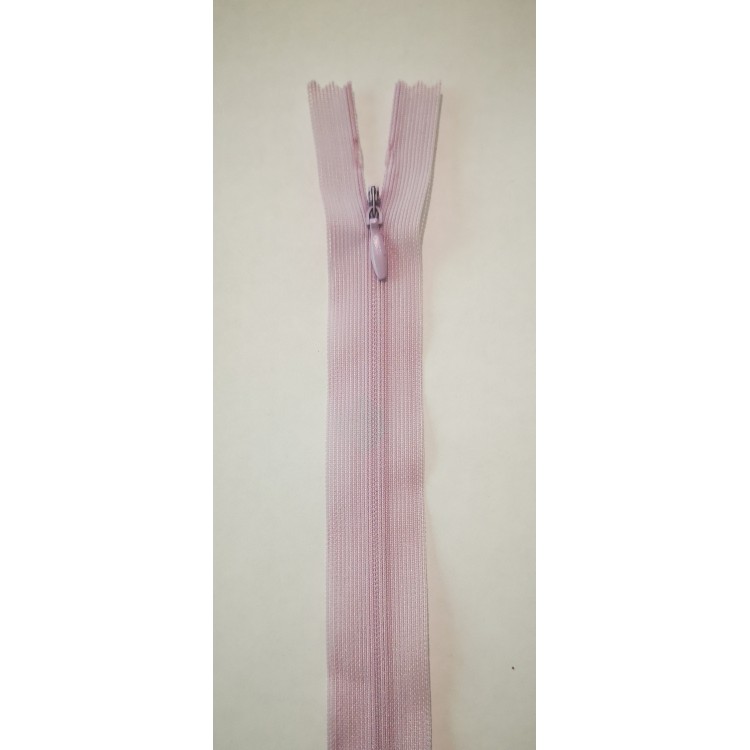 Šviesiai violetinis pasleptas užtrauktukas 40cm